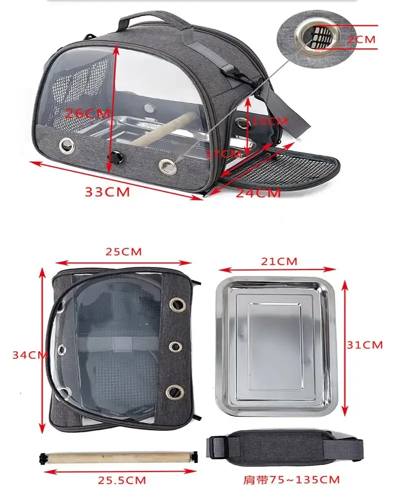 Ameurey Bird Carrier Small Bird Travel Carrier Cage with Stand Small Bird Cage for Travel — Pet