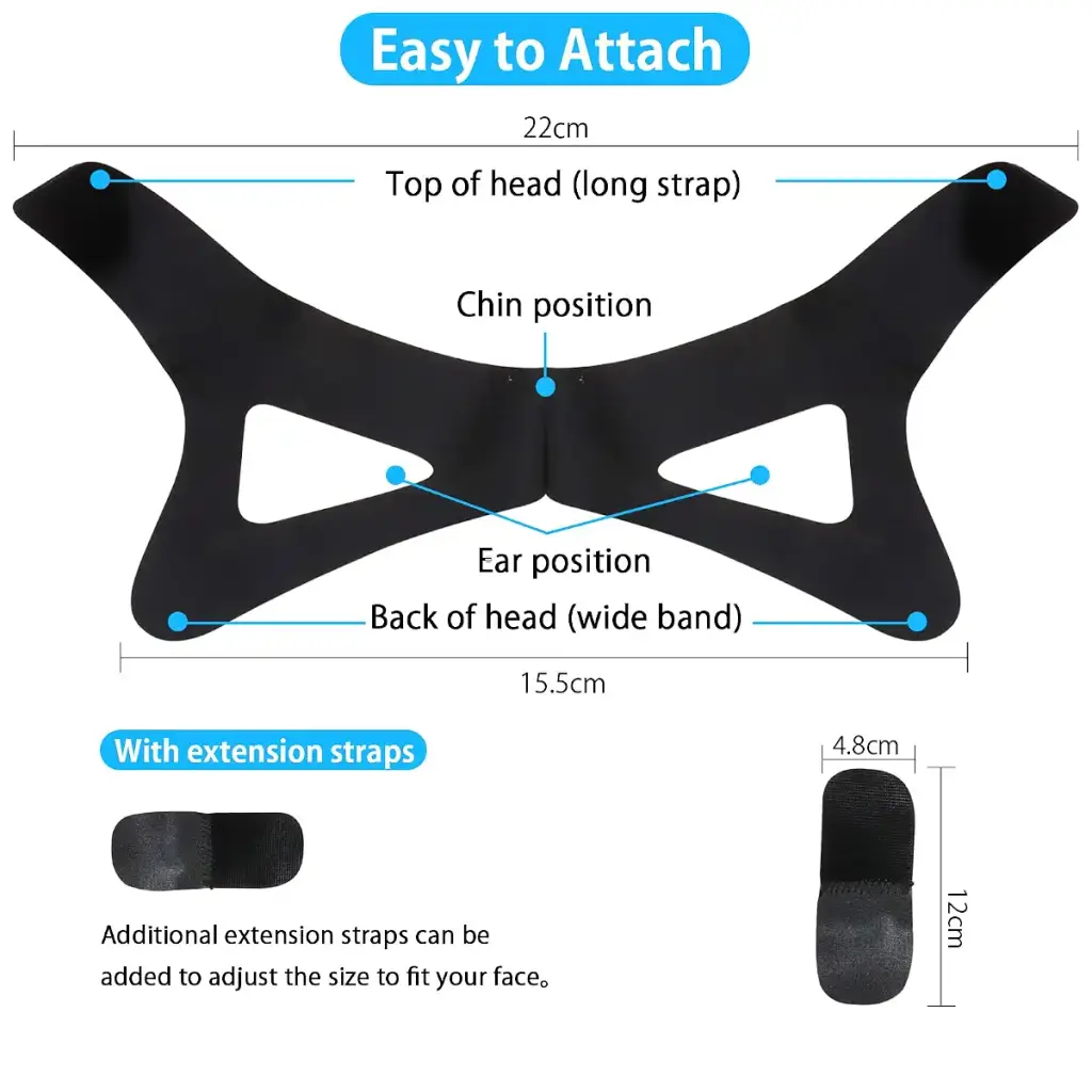 Anti Snoring Chin Strap for CPAP Users Adjustable and Breathable Chin Strap-Keep Mouth — Sleep Wellness