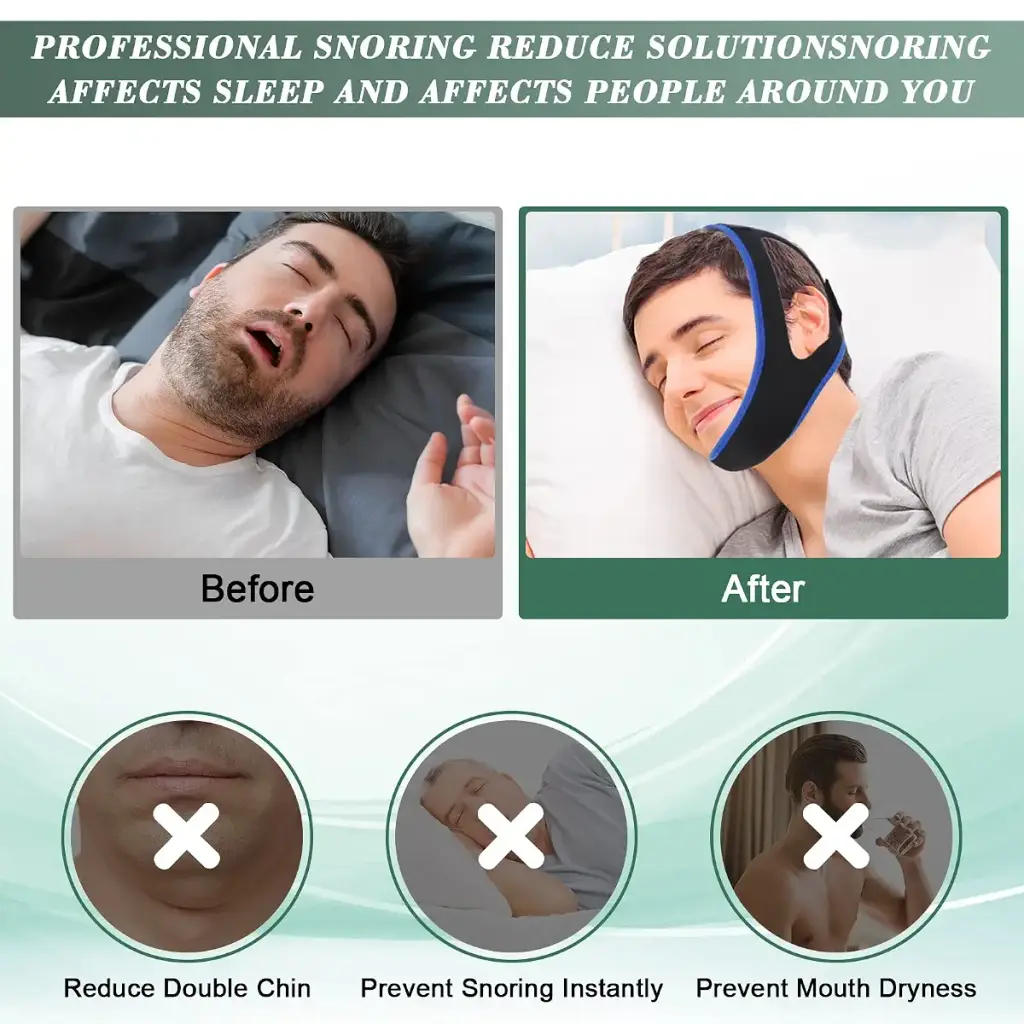 Anti Snoring Chin Strap for Sleep Apnea Adjustable and Breathable Chin Strap for Cpap — Sleep Wellness