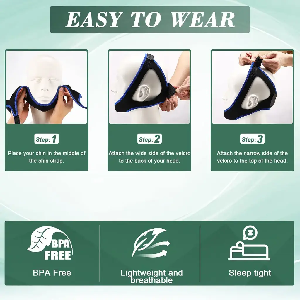 Anti Snoring Chin Strap for Sleep Apnea Adjustable and Breathable Chin Strap for Cpap — Sleep Wellness