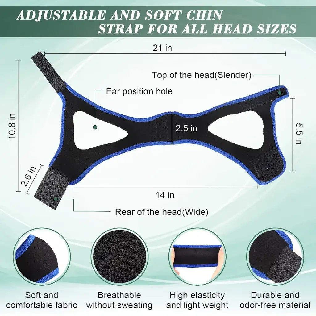 Anti Snoring Chin Strap for Sleep Apnea Adjustable and Breathable Chin Strap for Cpap — Sleep Wellness