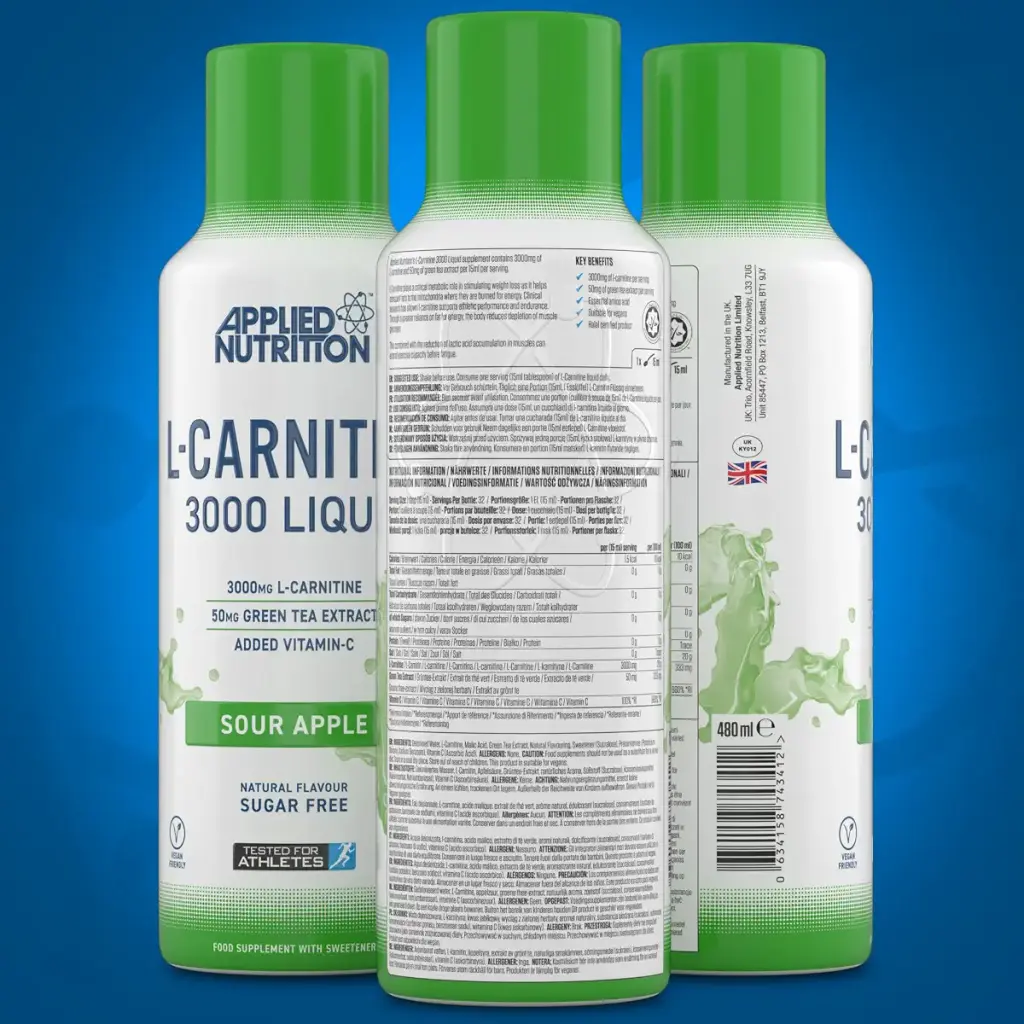 Applied Nutrition L Carnitine 3000 Liquid - L-Carnitine with Green Tea & Vitamin C Boosts — Sports Nutrition