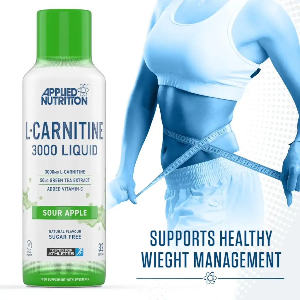 Applied Nutrition L Carnitine 3000 Liquid - L-Carnitine with Green Tea & Vitamin C Boosts — Liquid