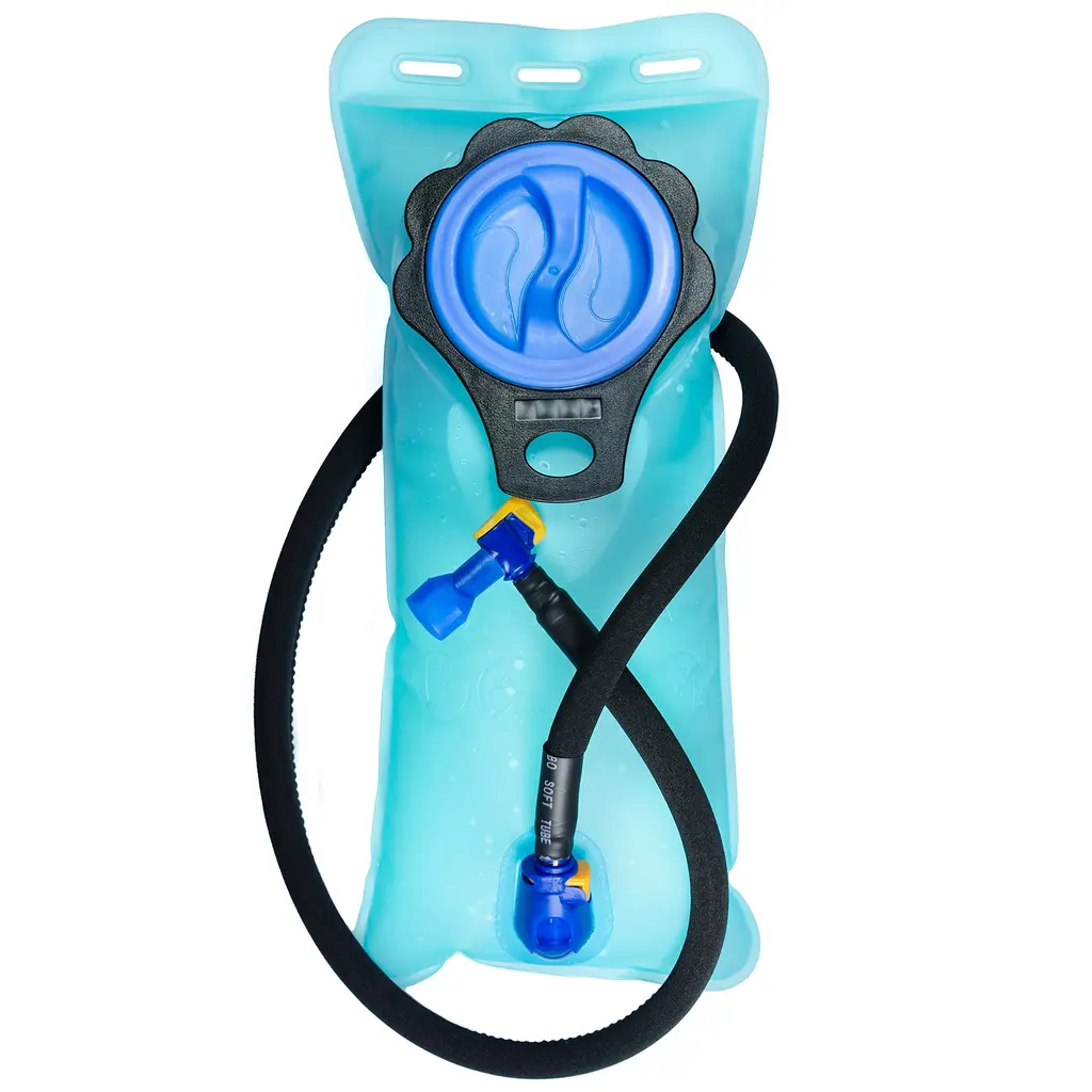 Aquatic Way Hydration Bladder Water Reservoir for Bicycling Hiking Camping Backpack. BPA Free. Easy Clean Large Opening, Quick Release Insulated Tube with Shutoff Valve Blue-A 2L 70oz