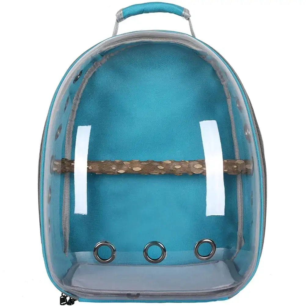 ARTOCT Lightweight Bird Carrier Transparent Outdoor Pet Parrot Travel Backpack Breathable Parrot Bird Carrier Bag Space Capsule Suitable for Parrot Pets and Bird Habitat Light Blue