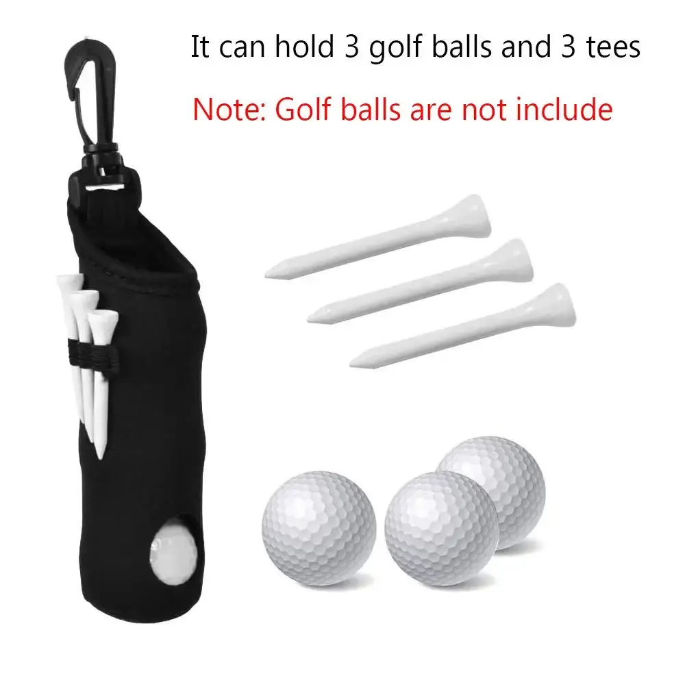 ASENVER 2 Pack Golf Ball Carry Bag Golf Tee Holder Pouch with Light Weight Hook Portable — pack of 2