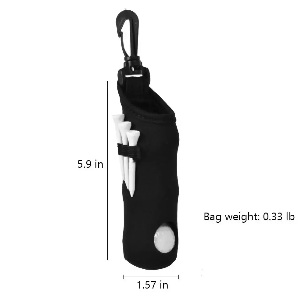 ASENVER 2 Pack Golf Ball Carry Bag Golf Tee Holder Pouch with Light Weight Hook Portable — Golf