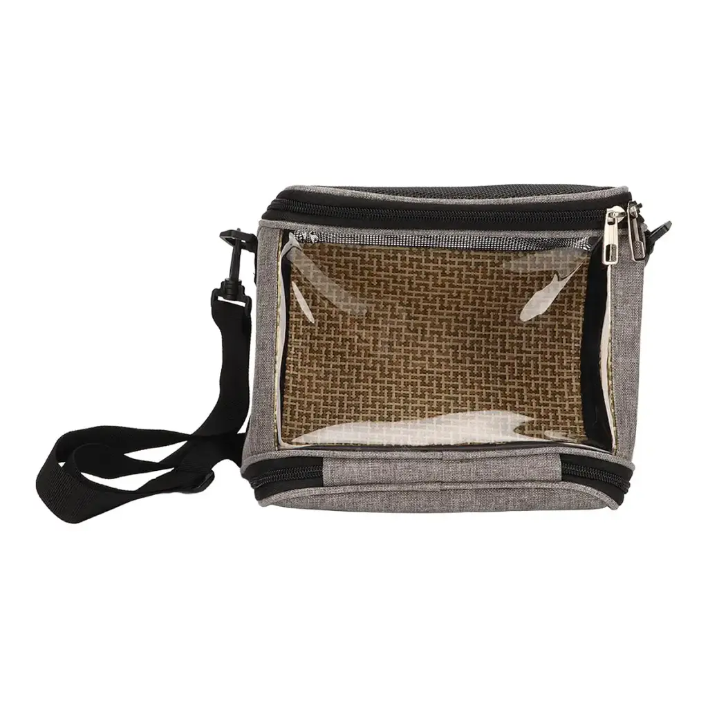 ASHATA Bird Travel Bag Bird Carrier Travel Cage Portable Bird Pet Carrier Transparent Breathable Travel Cage Lightweight for Cockatiels Parakeets Small Bird (Grey)