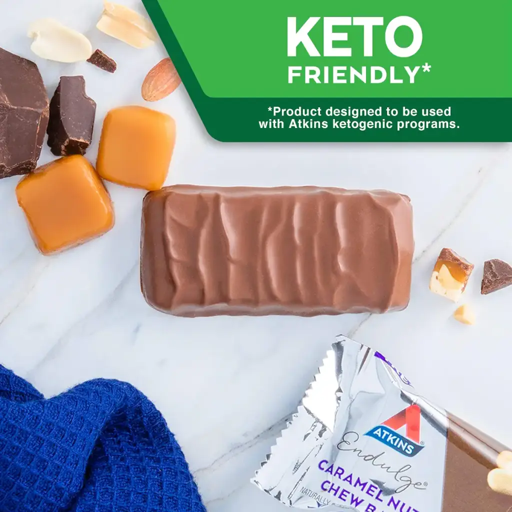 Atkins Endulge Treat Caramel Nut Chew Bar. Rich & Decadent Treat. Keto-Friendly. (5 Bars) — Sports Nutrition