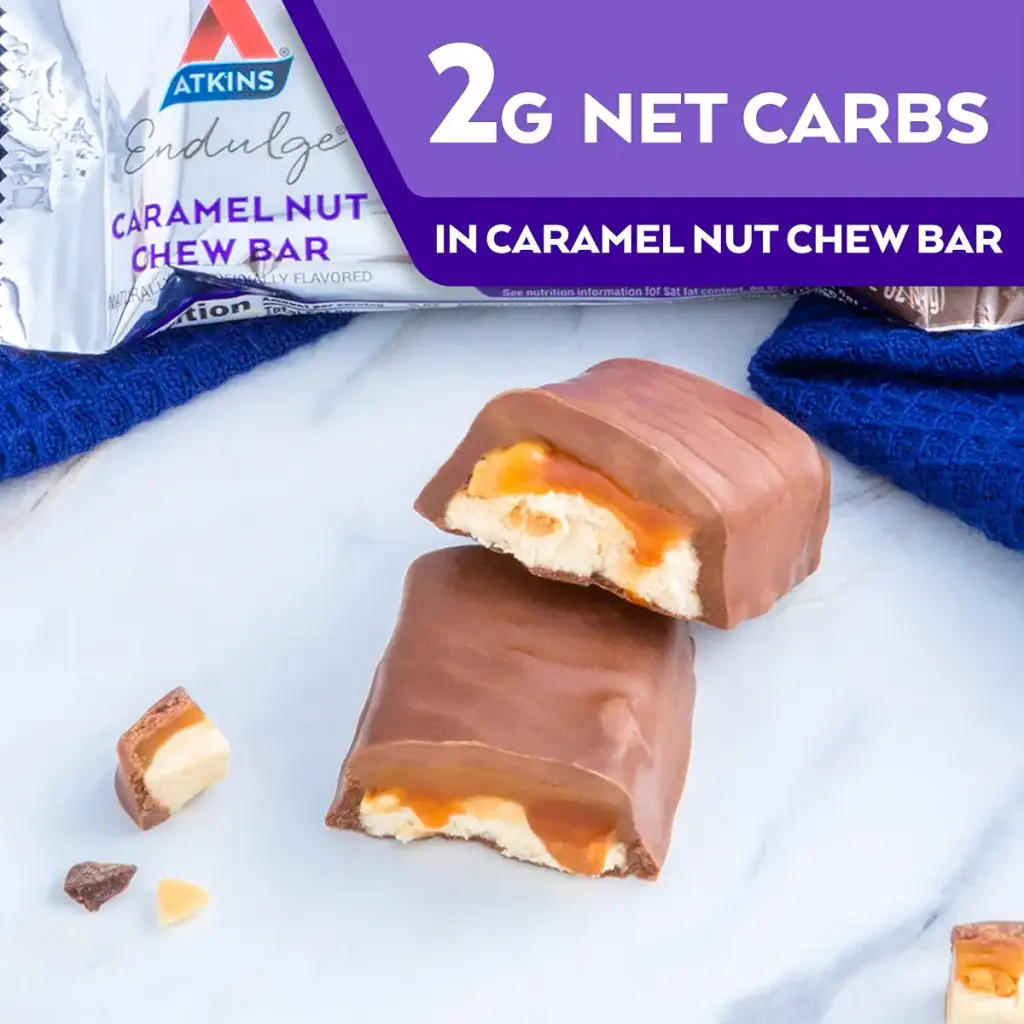 Atkins Endulge Treat Caramel Nut Chew Bar. Rich & Decadent Treat. Keto-Friendly. (5 Bars) — Bar