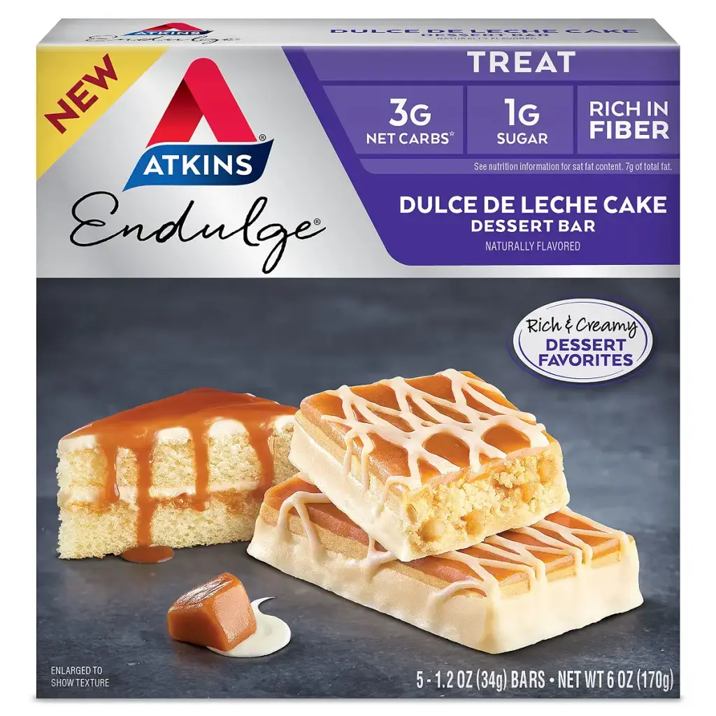 Atkins Endulge Treat Dessert Bar Dulce De Leche Cake 5 Count
