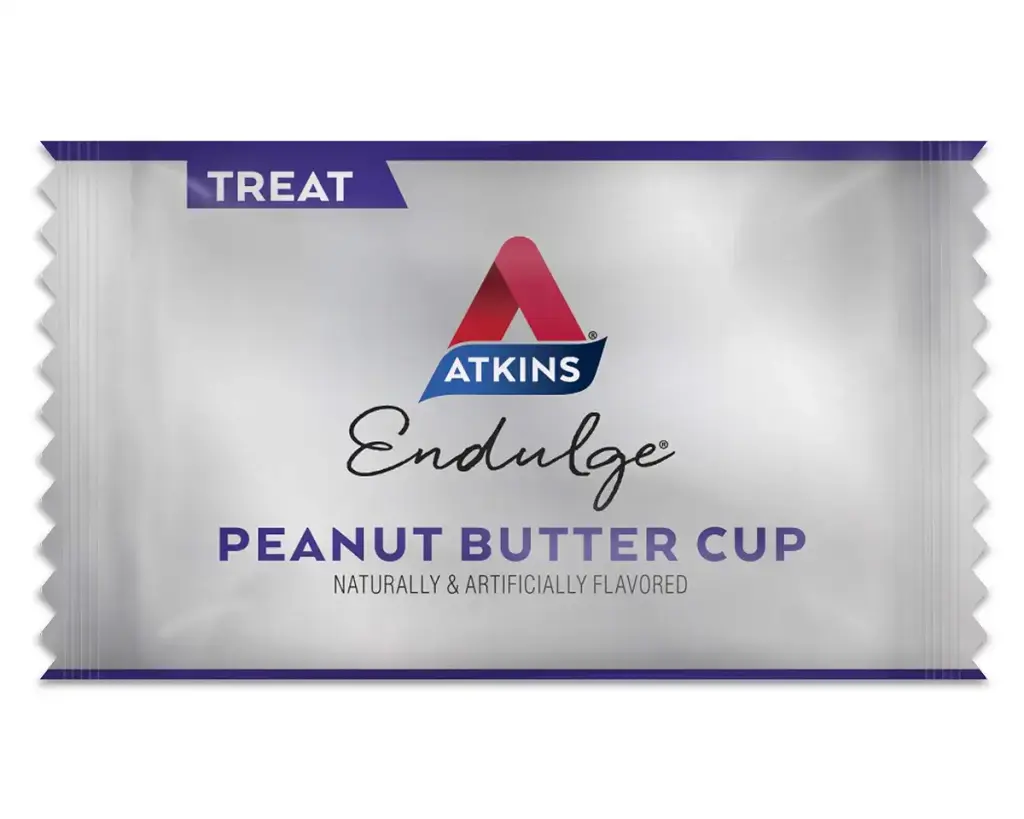 Atkins Endulge Treat Peanut Butter Cups. Rich Milk Chocolate Flavored Cup & Creamy Peanut — Atkins