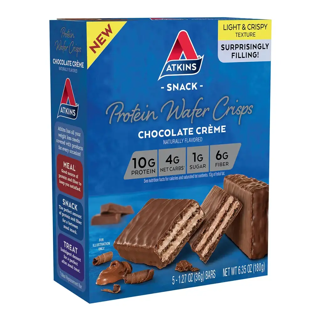 Atkins Protein Wafer Crisps, Chocolate Crme, Keto Friendly, 5 Count Chocolate 5 Count (Pack of 1)