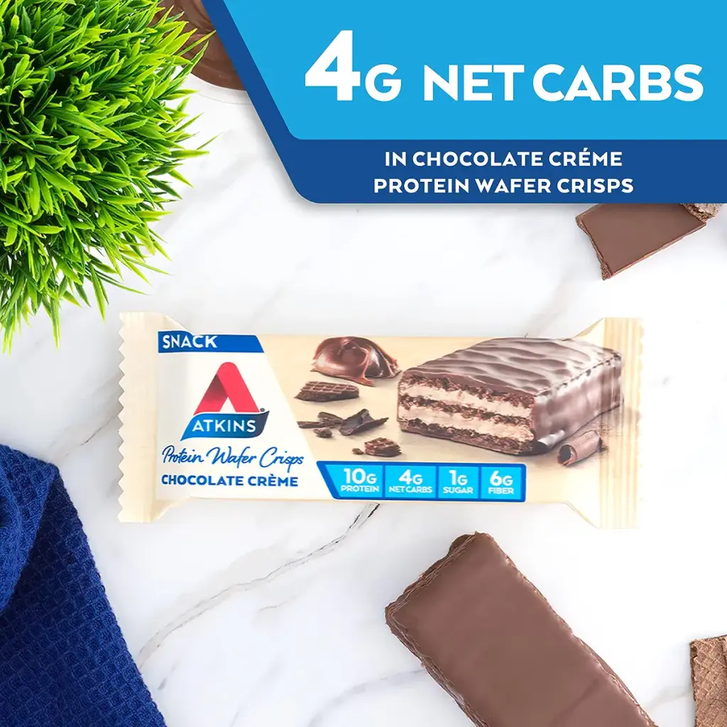 Atkins Protein Wafer Crisps, Chocolate Crme, Keto Friendly, 5 Count Chocolate 5 Count — Sports Nutrition