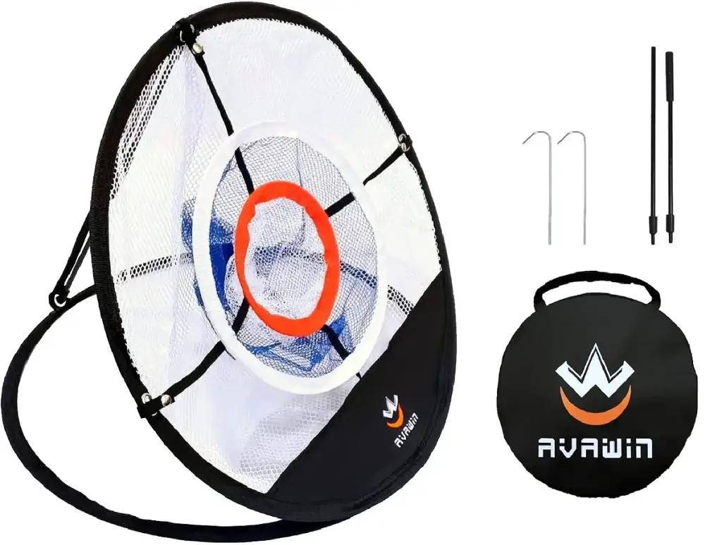 AVAWIN Golf Chipping Net Indoor/Outdoor Golf Practice Net Foldable Easy to Carry Swing Practice Improve Accuracy Pop-Up Golf Training Net Round Golf Swing Training Net