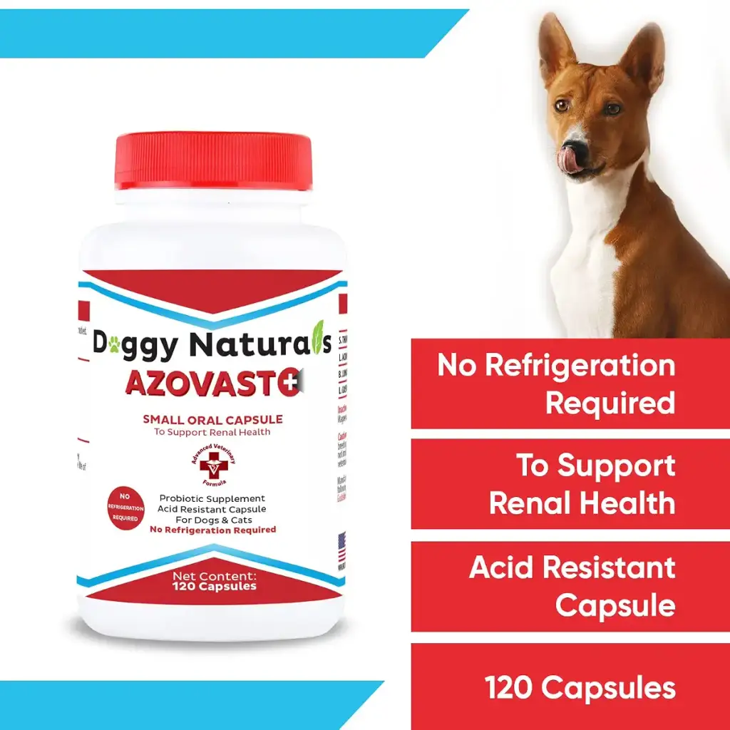 Azovast Plus Kidney Health Supplement for Dogs & Cats - NO Refrigeration Required - Help — pack of 120