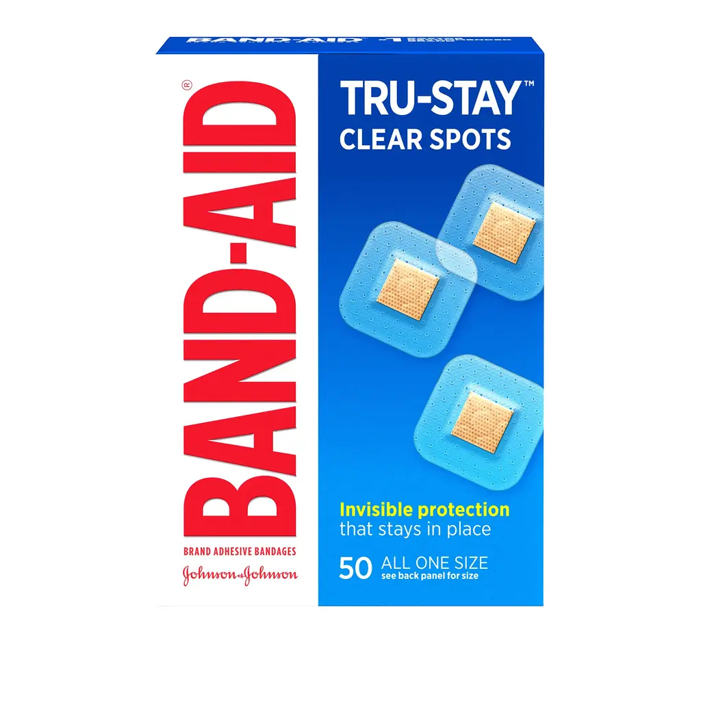 Band-Aid Brand Tru-Stay Clear Spots Bandages for Discreet First Aid, All One Size, 50 Count 50 Count (Pack of 1)