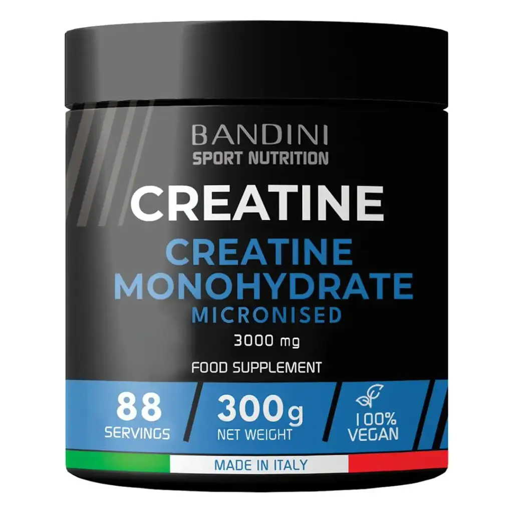 Bandini Creatine Monohydrate Powder Pure | 300g (88 x 3g Servings) Micronised for Easy Mixing and Consumption | Improve Pre Workout Physical Performance & Recovery | Muscle Power & Strength | No GMO