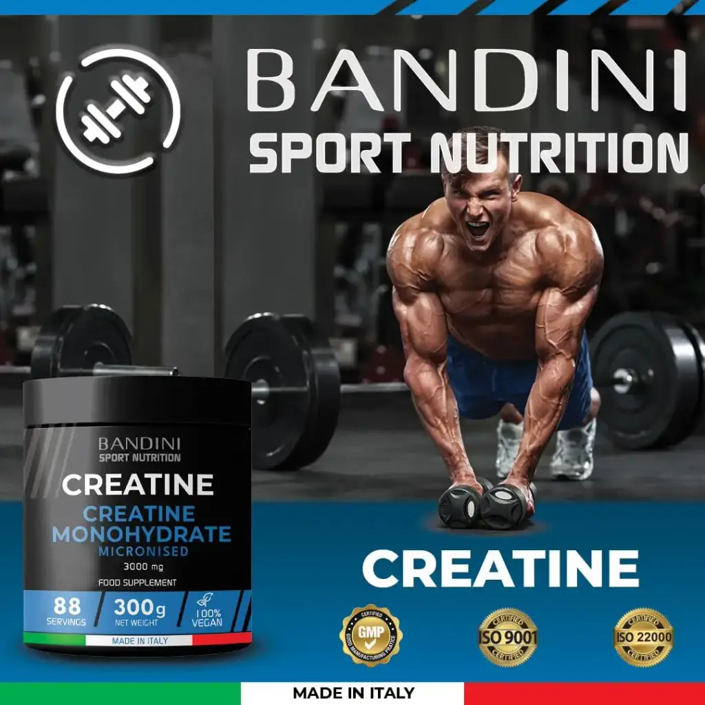 Bandini Creatine Monohydrate Powder Pure | 300g (88 x 3g Servings) Micronised for Easy — Sports Nutrition