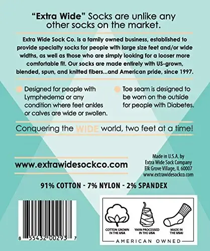 Bariatric Sock for Extreme Lymphedema Calf stretches to 30 inches Black — Beyond Extra Wide Bariatric Sock