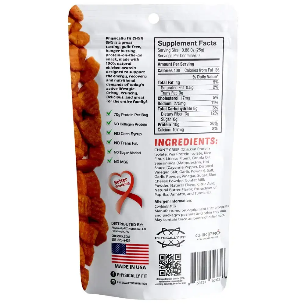 Barn Dad Nutrition CHXNSNX Crispy Protein Bites -Buffalo Wing Blue Cheese with 7 Serving — Sports Nutrition