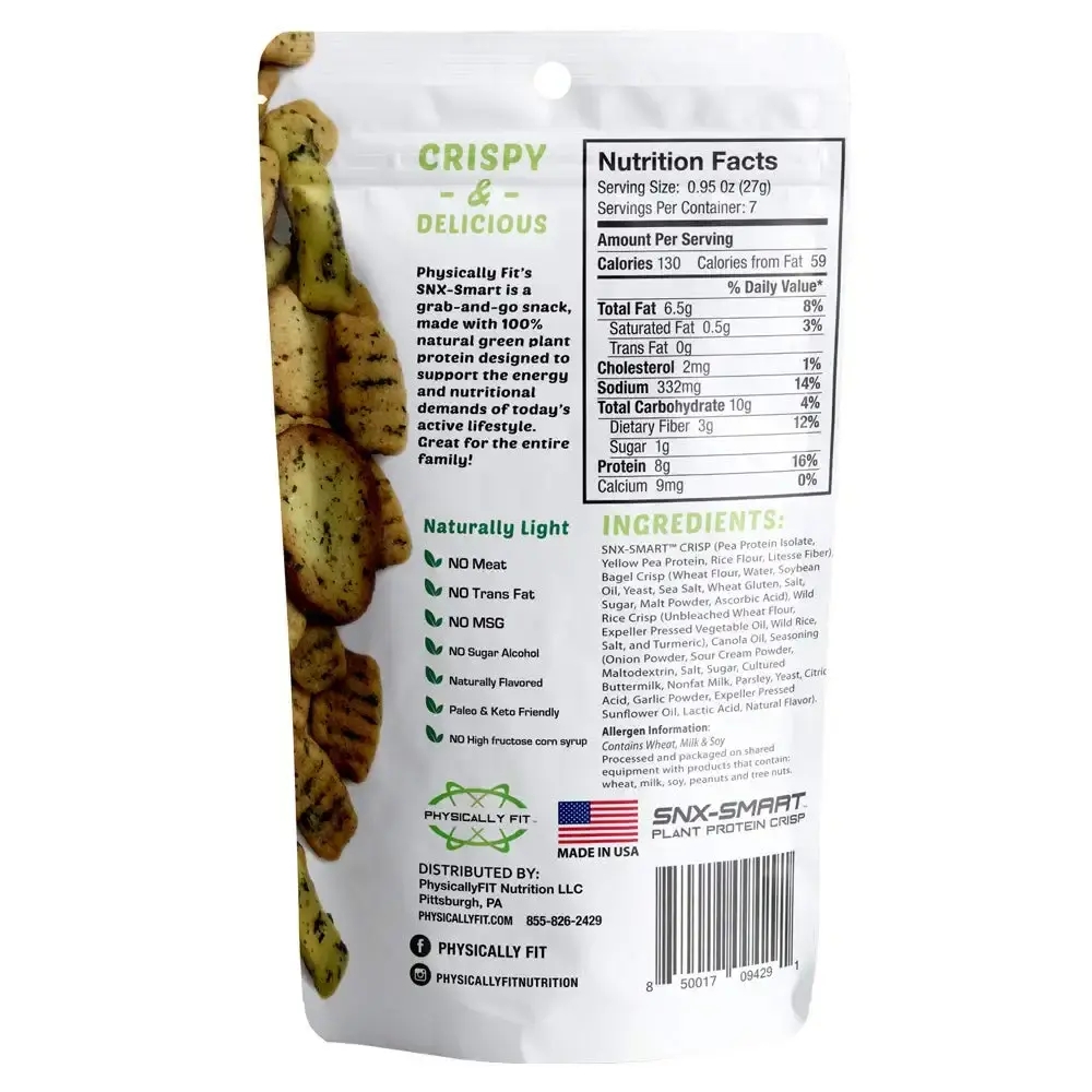 Barn Dad Nutrition SNXSmart Crispy Plant Protein Bites Sour Cream Onion with Bagel Pieces — Topical