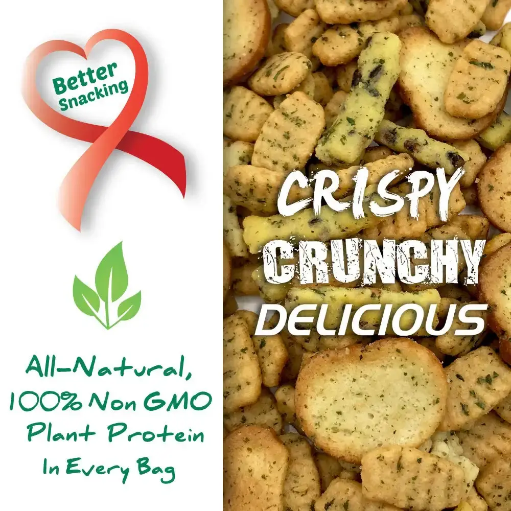 Barn Dad Nutrition SNXSmart Crispy Plant Protein Bites Sour Cream Onion with Bagel Pieces — Sports Nutrition