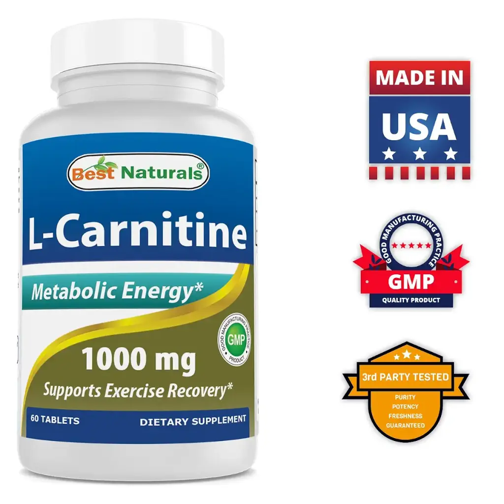Best Naturals L-Carnitine 1000mg 60 Tablets (60 Count (Pack of 1)) — Sports Nutrition