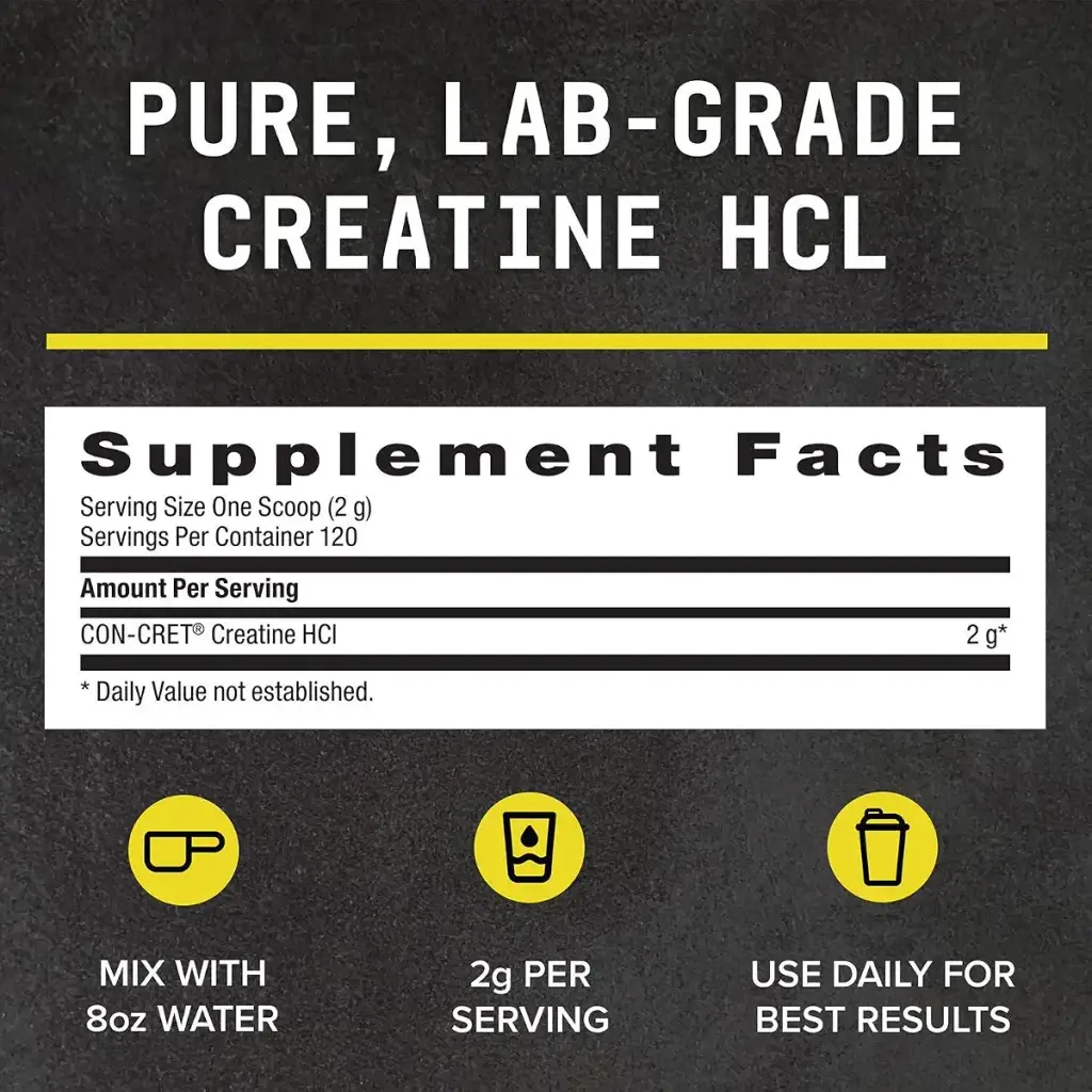 BEYOND RAW Science-Backed Creatine HCl Powder Lab Grade for Muscle Strength and Growth — Powder