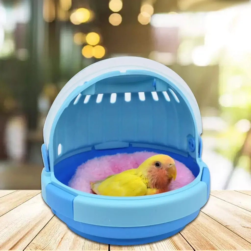 Bird carrier portable bird travel carrier backpack warm parrot excursion cage lightweight pets birds travel cage small medium bird cage space capsule portable warm parrot excursion cage blue