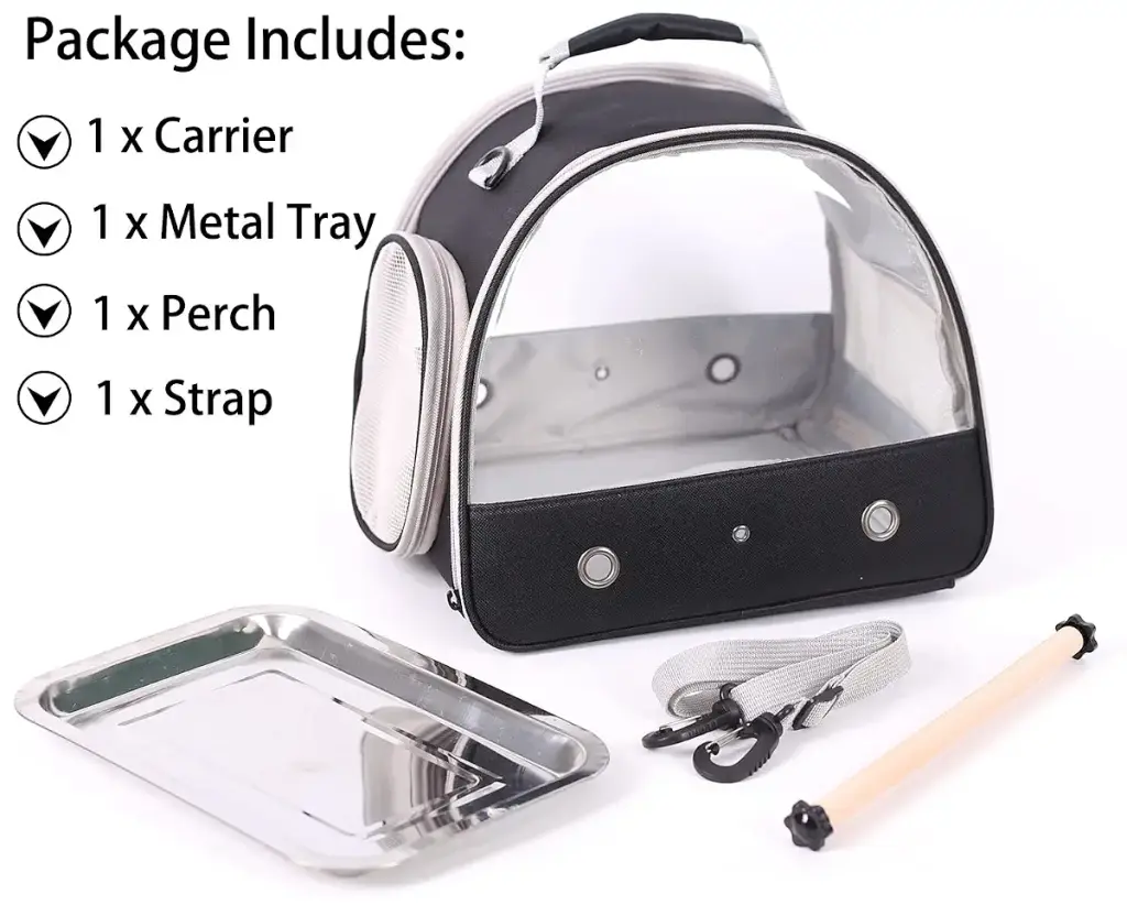 Bird Carrier, Portable Small Bird Parrot Parakeet Carrier with Standing Perch and — Halinfer