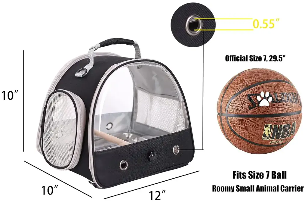 Bird Carrier, Portable Small Bird Parrot Parakeet Carrier with Standing Perch and — Pet