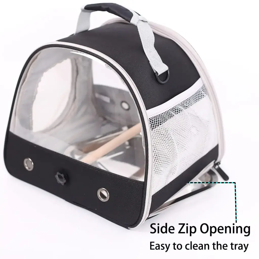 Bird Carrier, Portable Small Bird Parrot Parakeet Carrier with Standing Perch and — Halinfer