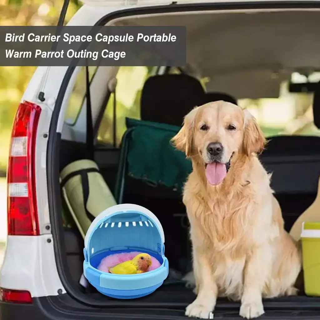 Bird Carrier Space Capsule Portable Warm Parrot Outing Cage Breathable Travel Cage — Pet