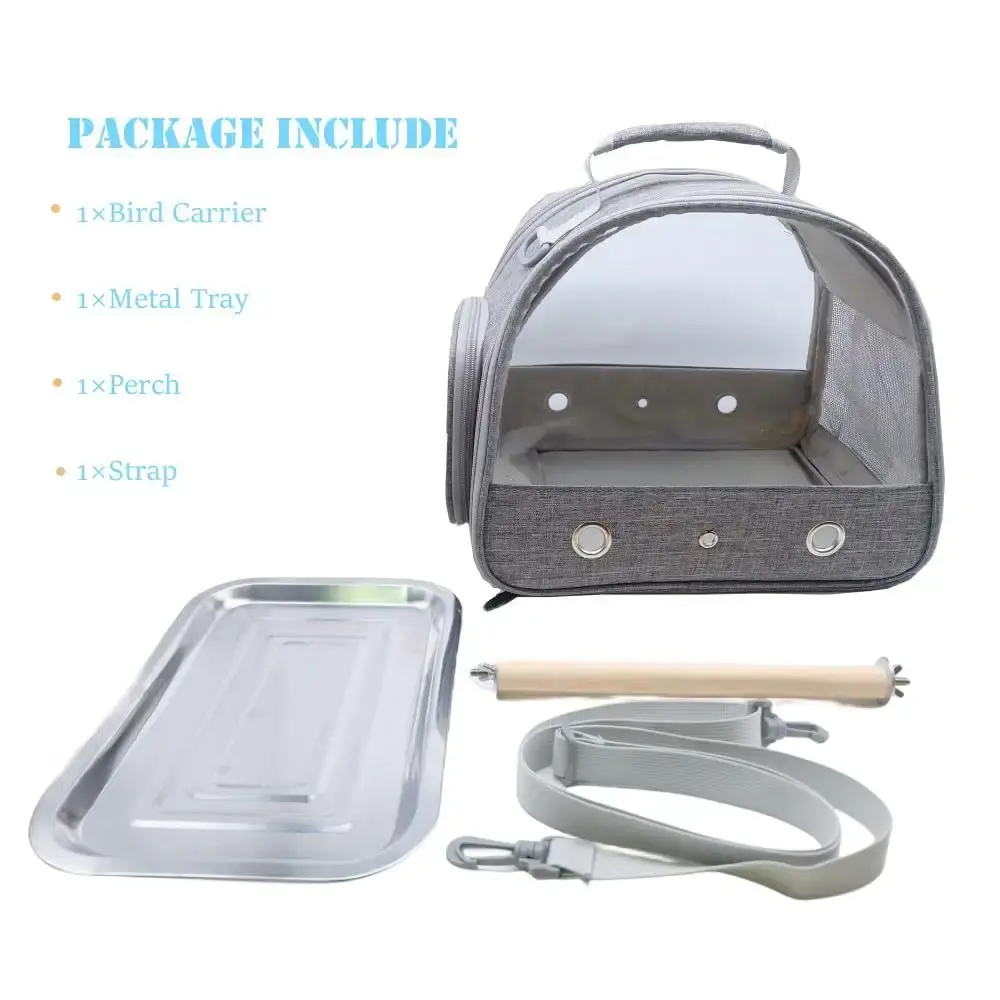 Bird Travel Carrier with Standing Perch and stainless Steel Tray Breathable Collapsible — ZvoanSem