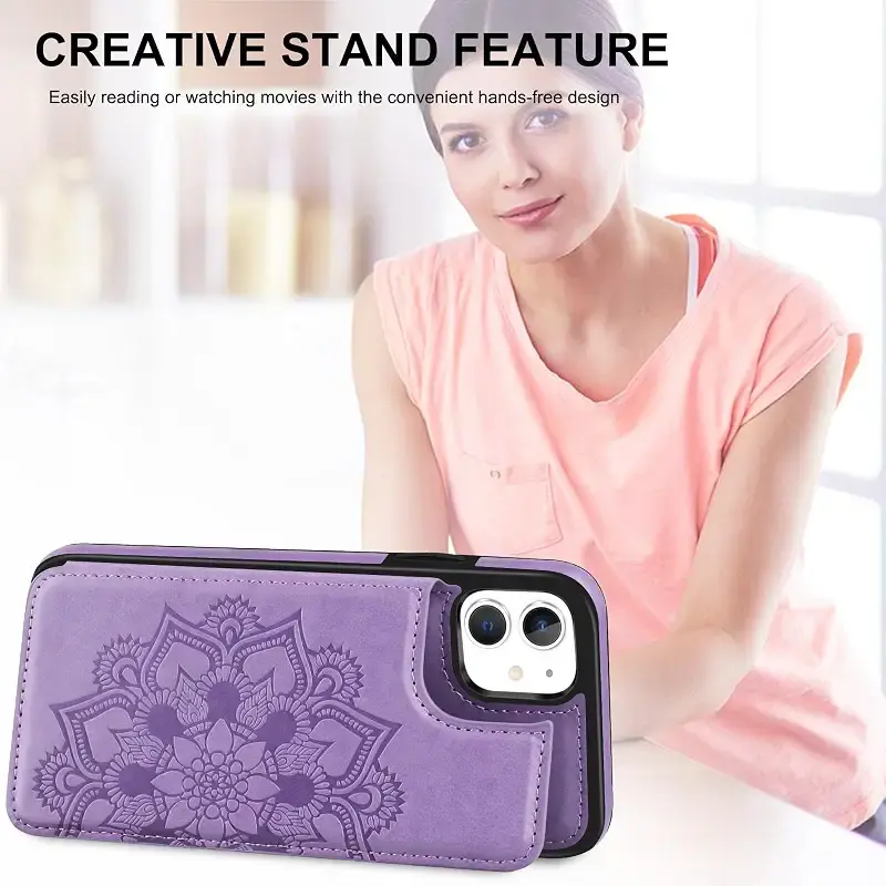 Bizzib for iPhone 11 Case Leather Wallet with Card Holder Flip Cover Kickstand Card Slots — Bizzib