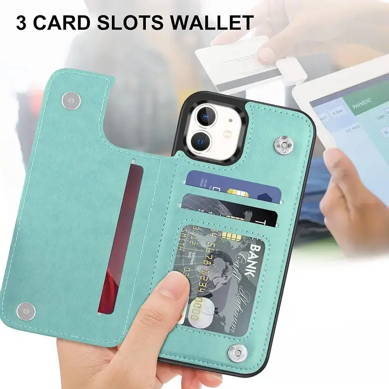 Bizzib for iPhone 12/12 Pro Case Leather Wallet with Card Holder Flip Cover Kickstand — Oral Care