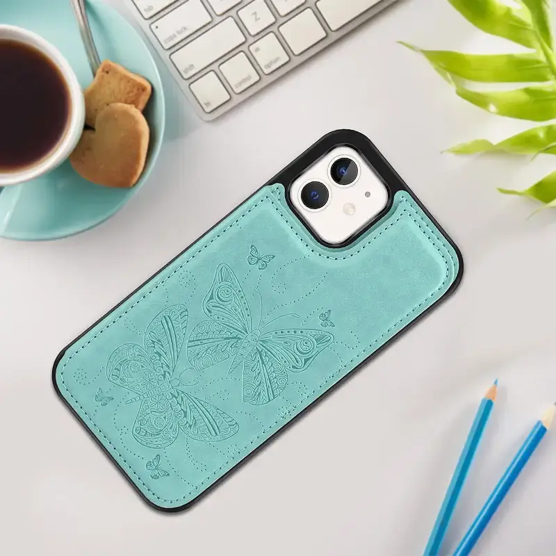 Bizzib for iPhone 12/12 Pro Case Leather Wallet with Card Holder Flip Cover Kickstand — Oral Care