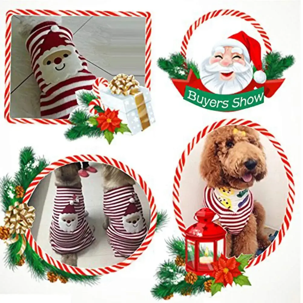 BOBIBI Cat Sweater Christmas Santa Claus Pet Cat Winter Knitwear Warm Clothes Small — Pet