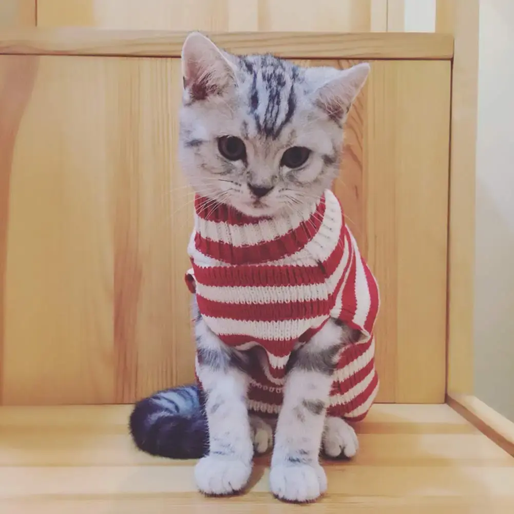 BOBIBI Cat Sweater Christmas Santa Claus Pet Cat Winter Knitwear Warm Clothes Small — BOBIBI