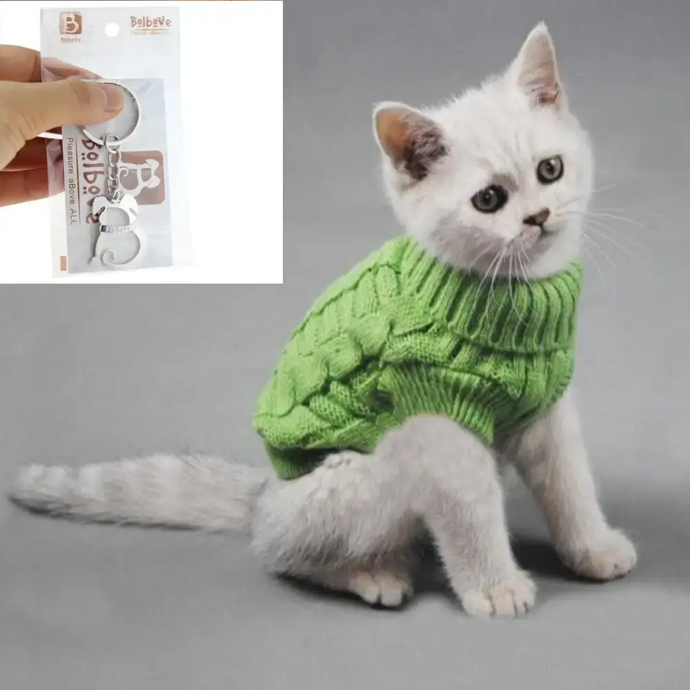 Bolbove Cable Knit Turtleneck Sweater for Small Dogs & Cats Knitwear Cold Weather Outfit — Bolbove