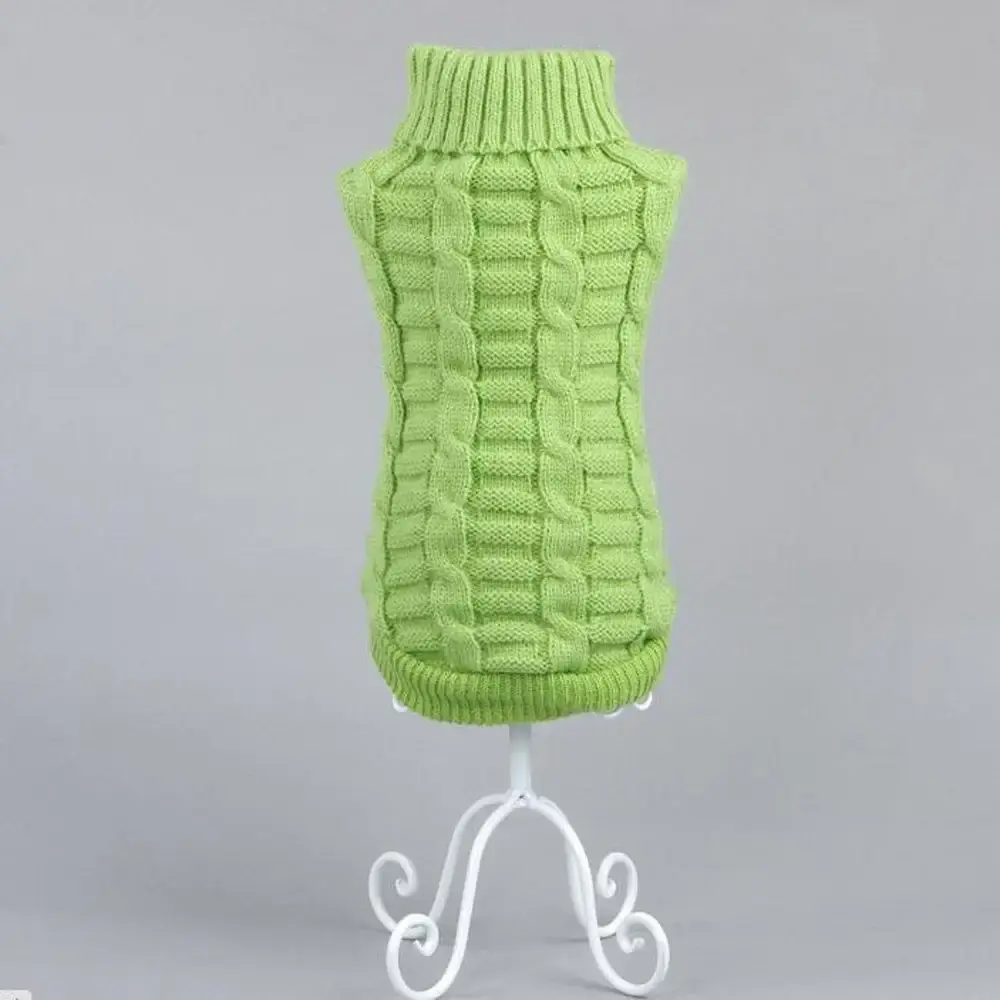 Bolbove Cable Knit Turtleneck Sweater for Small Dogs & Cats Knitwear Cold Weather Outfit — Bolbove