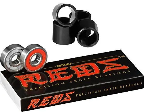 Bones Reds Skateboard Bearings + 4pcs Bearing Spacers