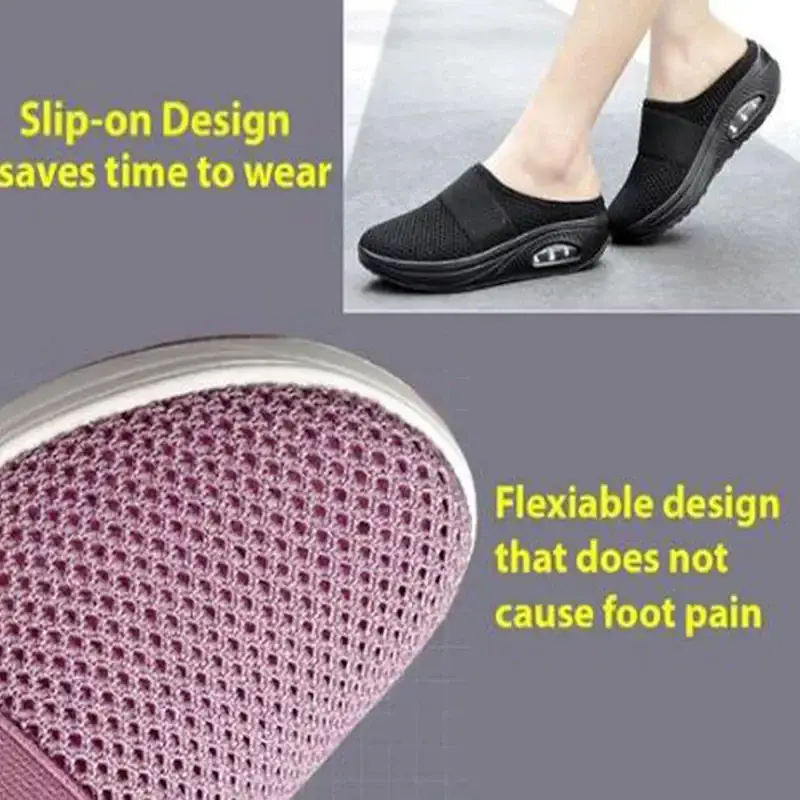 Bonseor Air Cushion Slip-On Walking Shoes Orthopedic Diabetic Walking Shoes Breathable — Body Support