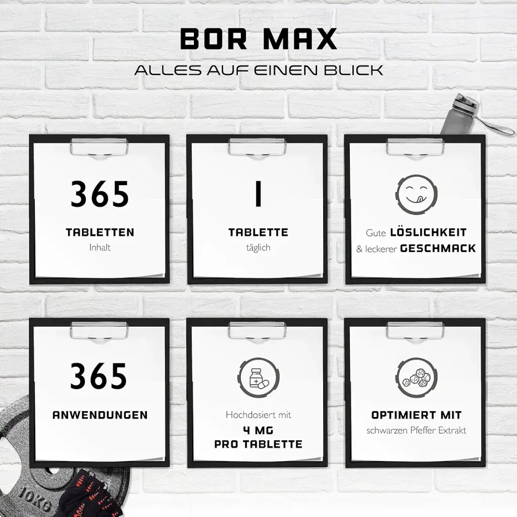 Bor - high dose with 4 mg pure boron - 365 tablets in the annual supply - laboratory test — GEN GERMAN ELITE NUTRITION