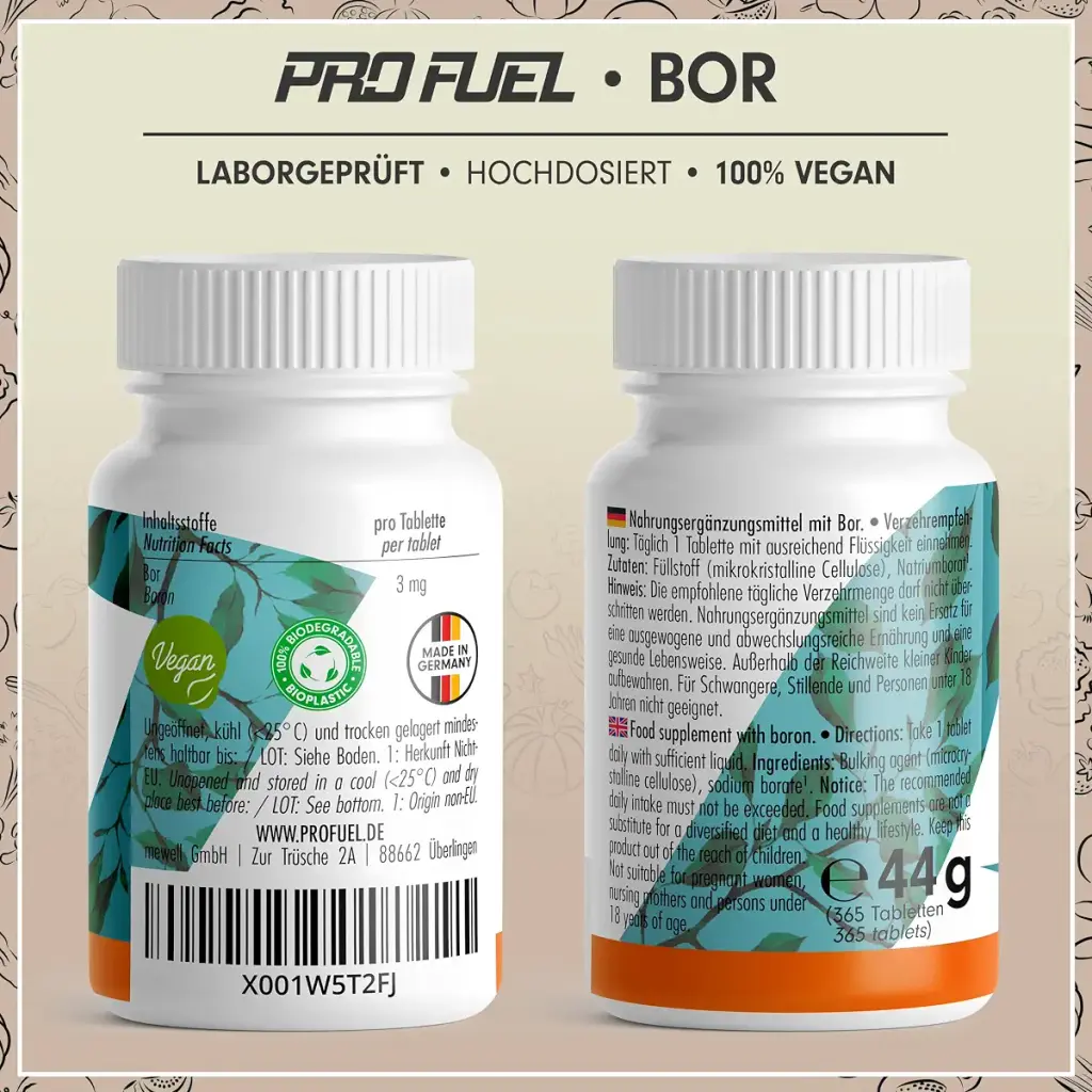 BOR tablets 2x365 with 3 mg boron made of high -quality borax (sodium borate) - optimally — Vitamins