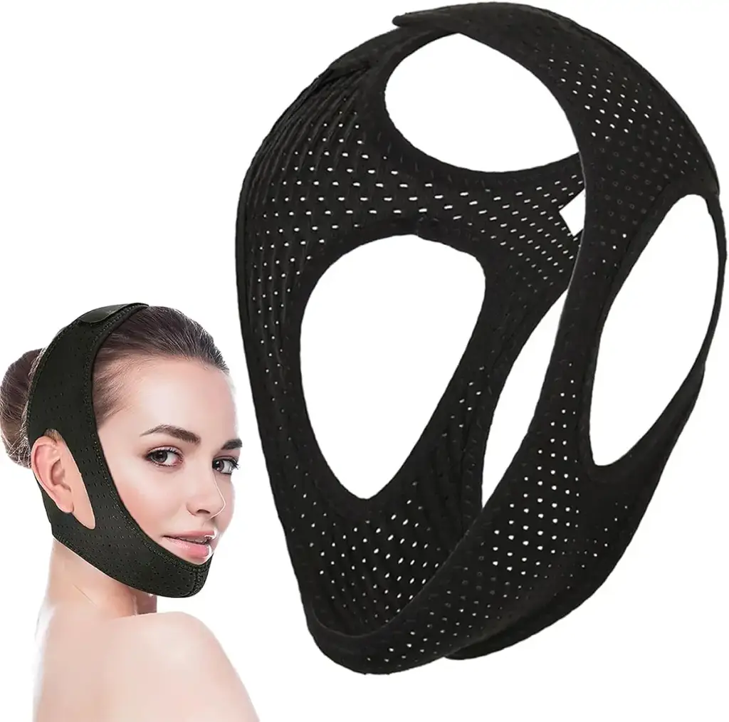 Breathable Anti-Snoring Chin Strap with Mesh Structure Adjustable Jaw Protection Anti-Snoring Strap Upgrade Anti-Snoring Devices Stop Snoring Chin Strap Comfortable Natural Solution Snore Stopper