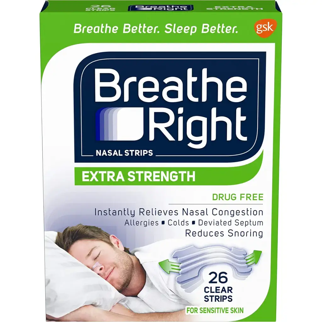 Breathe Right Extra Strength Clear Drug-Free Nasal Strips for Congestion Relief 26 Count (Pack of 1)
