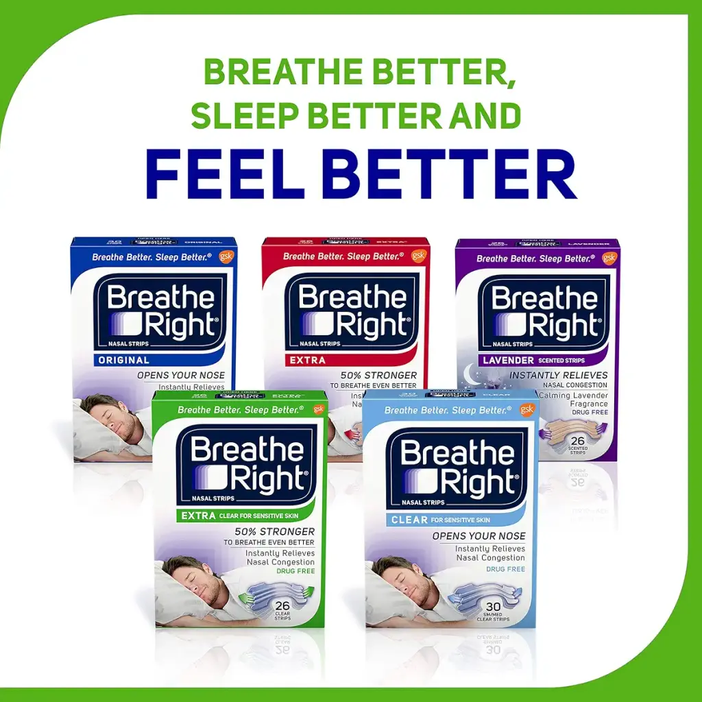 Breathe Right Extra Strength Clear Drug-Free Nasal Strips for Congestion Relief 26 Count — pack of 26