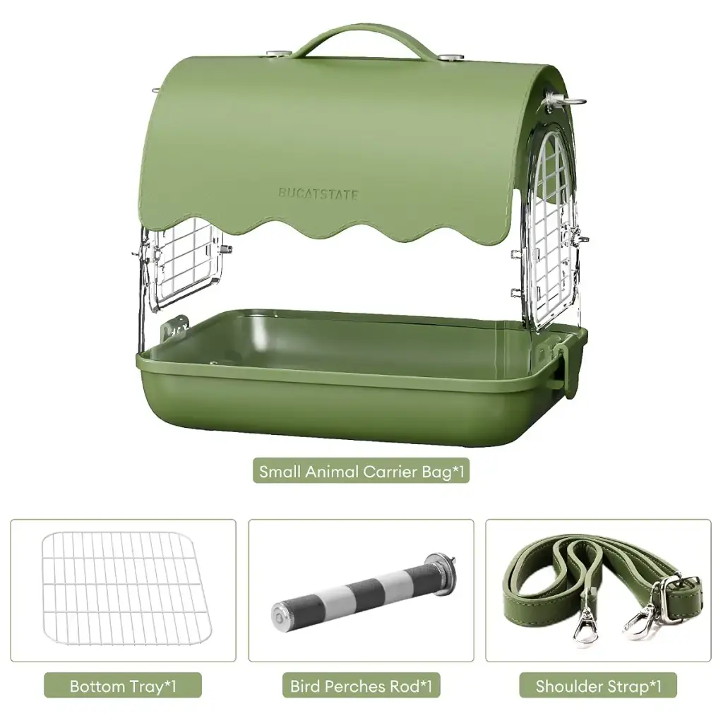 BUCATSTATE Bird Carrier Backpack with Perch Transparent Travel Bird Cage Bag Lightweight — Pet